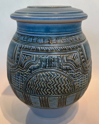 Blue Lidded Jar by Nick Blaisdell