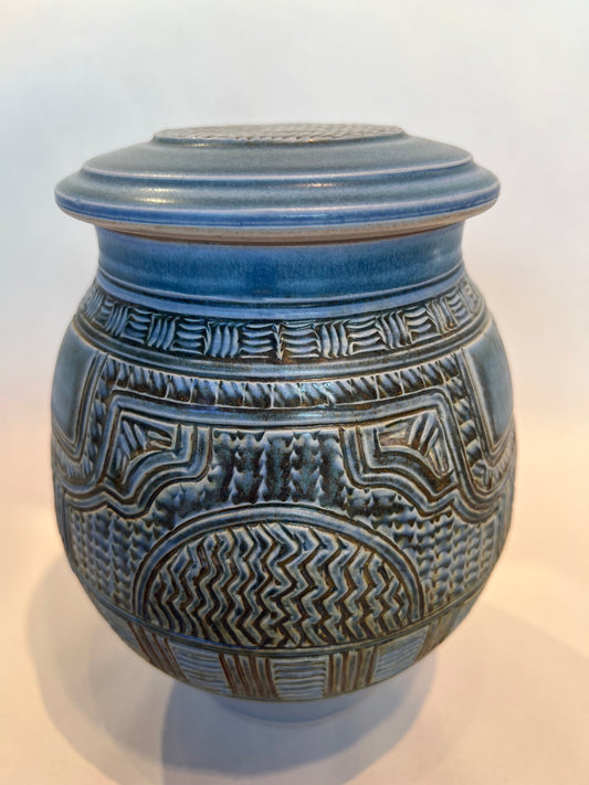 Blue Lidded Jar by Nick Blaisdell