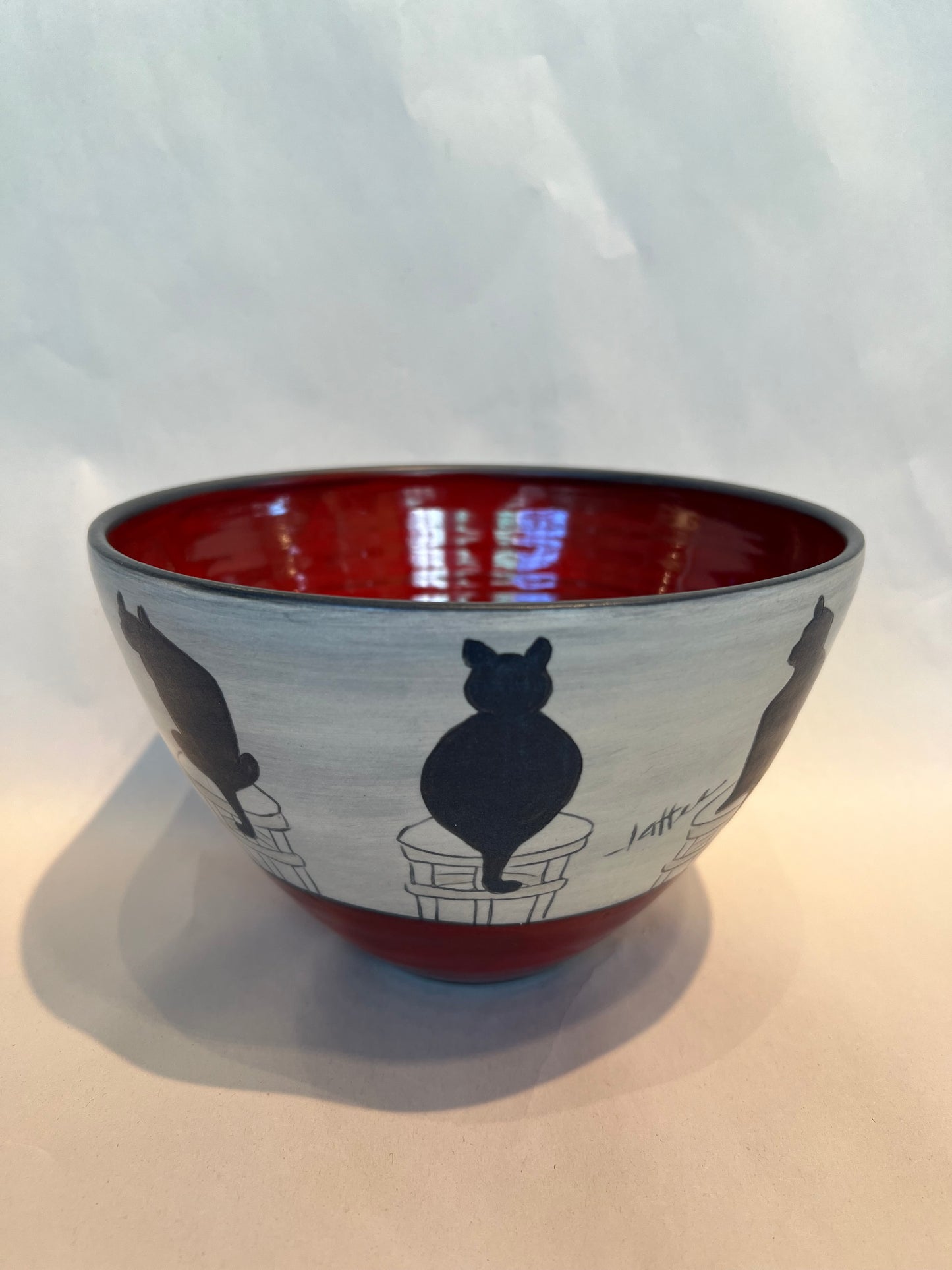 Cats on Bowl 5”x8” by Sally Jaffee