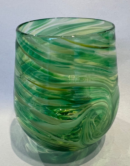 Stemless Wine Glass Emerald by Cory Ballis